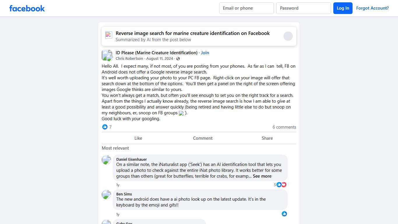 ID Please (Marine Creature Identification) | Hello All. I expect many, if not most, of you are posting from your phones | Facebook